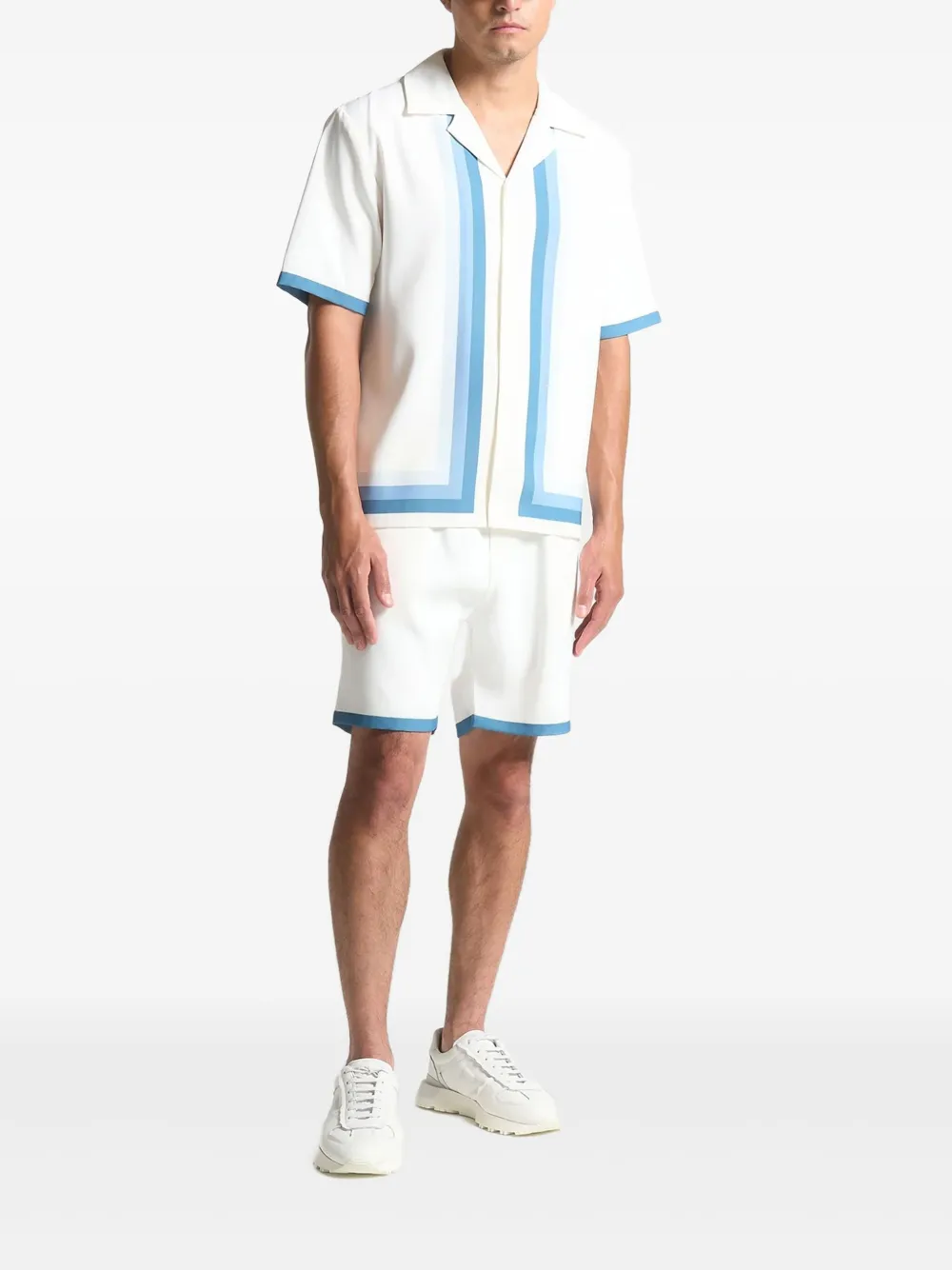 Manière De Voir Raoul contrast-border shorts - Wit