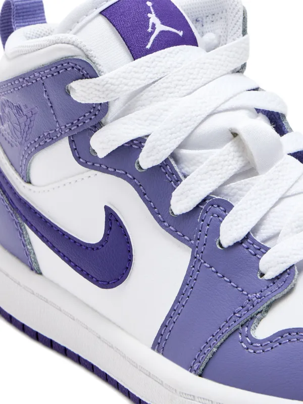 Nike Kids Jordan Mid lace-up Sneakers Purple FARFETCH IN