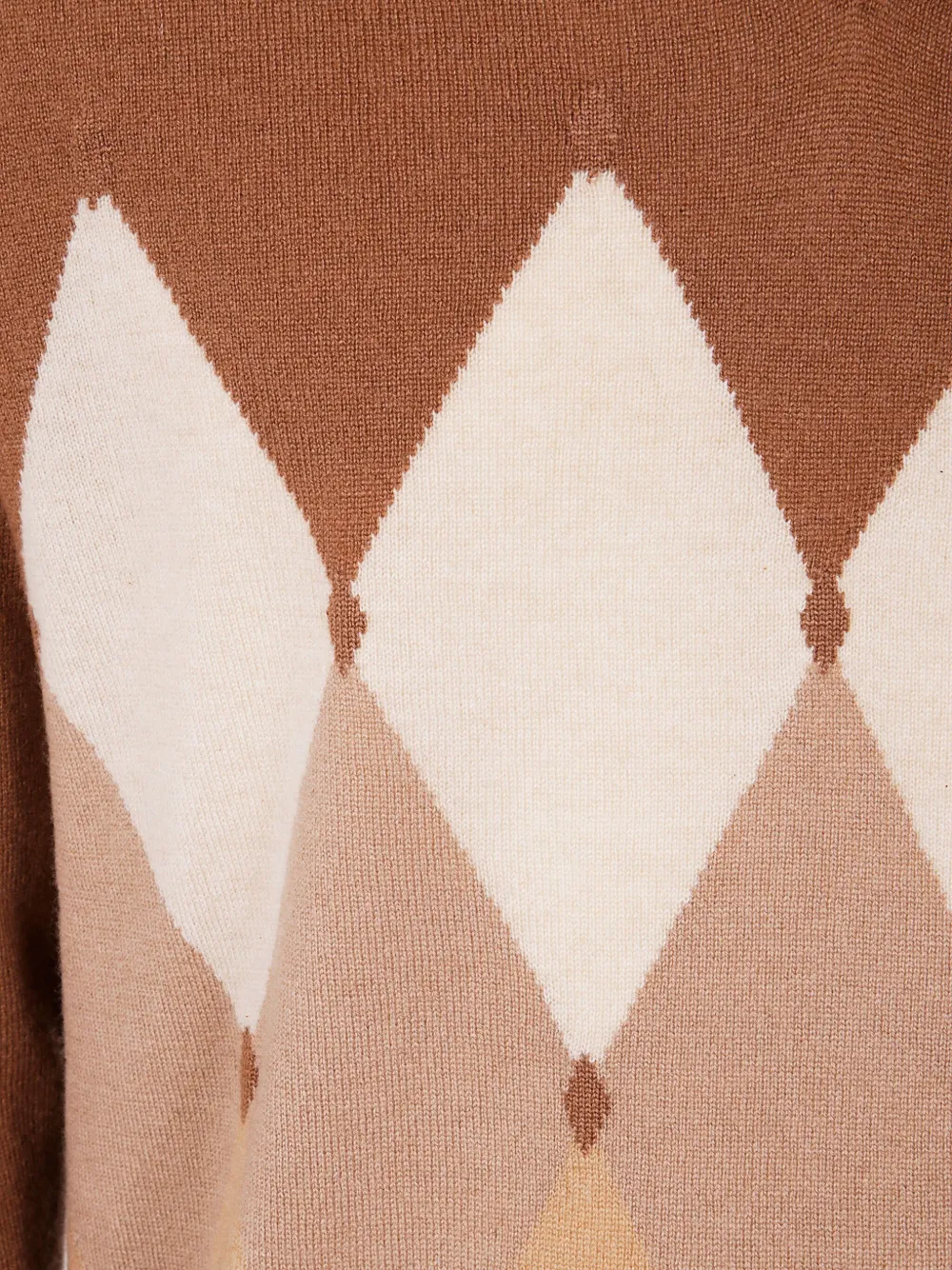 Ballantyne Trui met V-hals en diamantpatroon Bruin