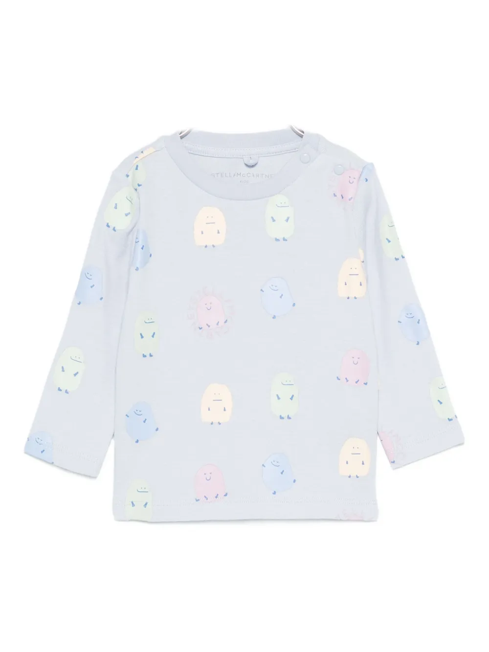 Stella McCartney Kids T-shirt a maniche lunghe con stampa - Blu