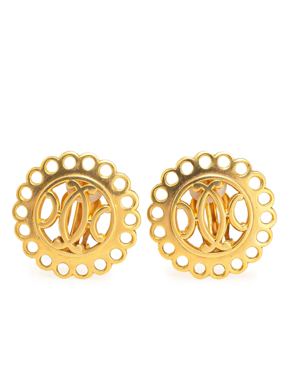 Hermès Pre-Owned 20th Century Gold Plated Bijouterie Fantaisie Clip on Earrings costume earrings | Gold | Image 1