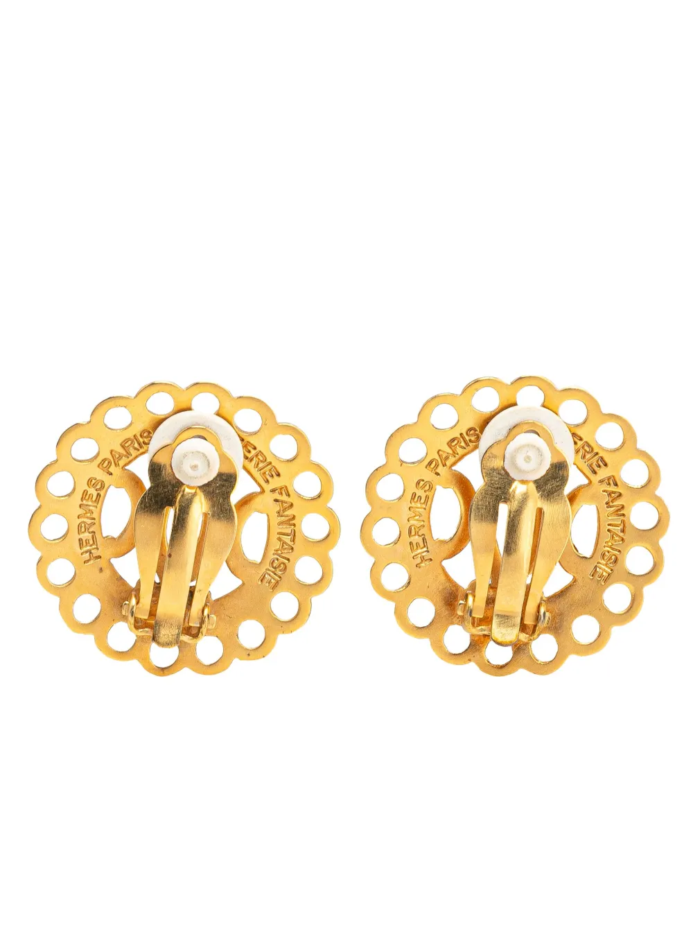 Hermès Pre-Owned 20th Century Gold Plated Bijouterie Fantaisie Clip on Earrings costume earrings | Image 2