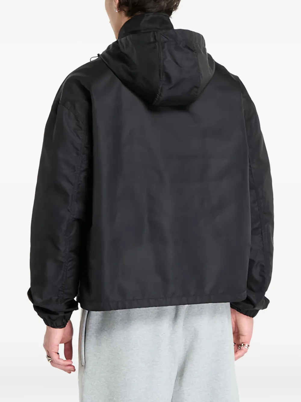 Off-White Jack met capuchon en logoband Zwart