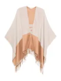 LIU JO fringed two-tone cape - Neutrals
