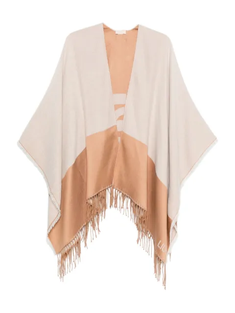 LIU JO fringed two-tone cape
