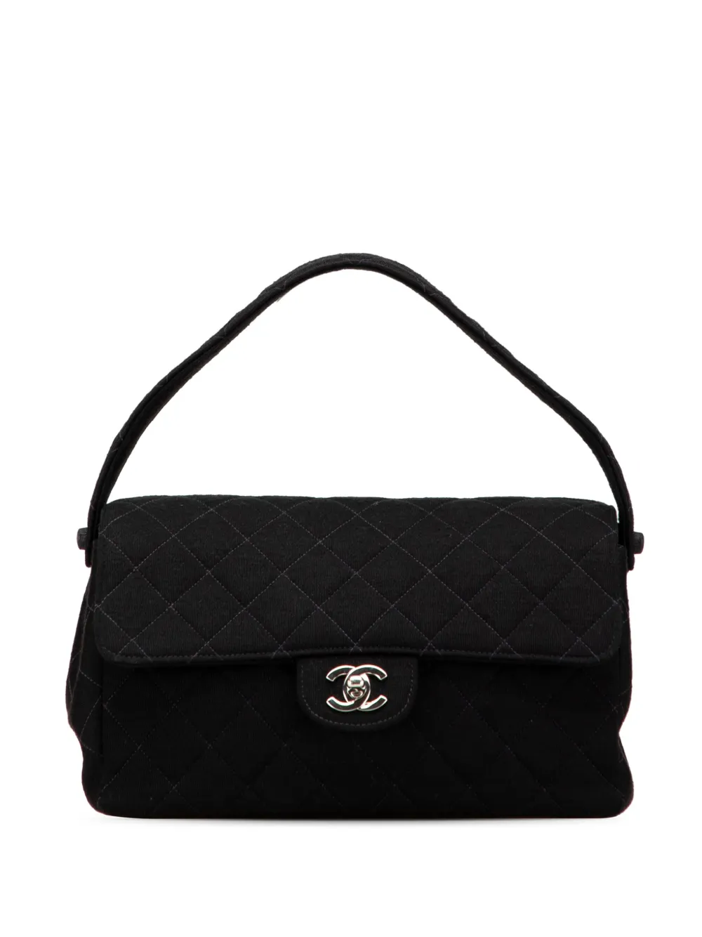 CHANEL Pre-Owned 1996-1997 ミディアム ココマーク マトラッセ ジャージー ダブルサイドフラップ ハンドバッグ - CHANEL Pre-Owned 1996-1997 ミディアム ココマーク マトラッセ ジャージー ダブルサイドフラップ ハンドバッグ -
