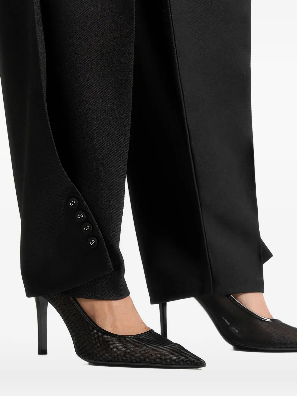 Manière De Voir Sophie Twist-detail Pleat Trousers In Black