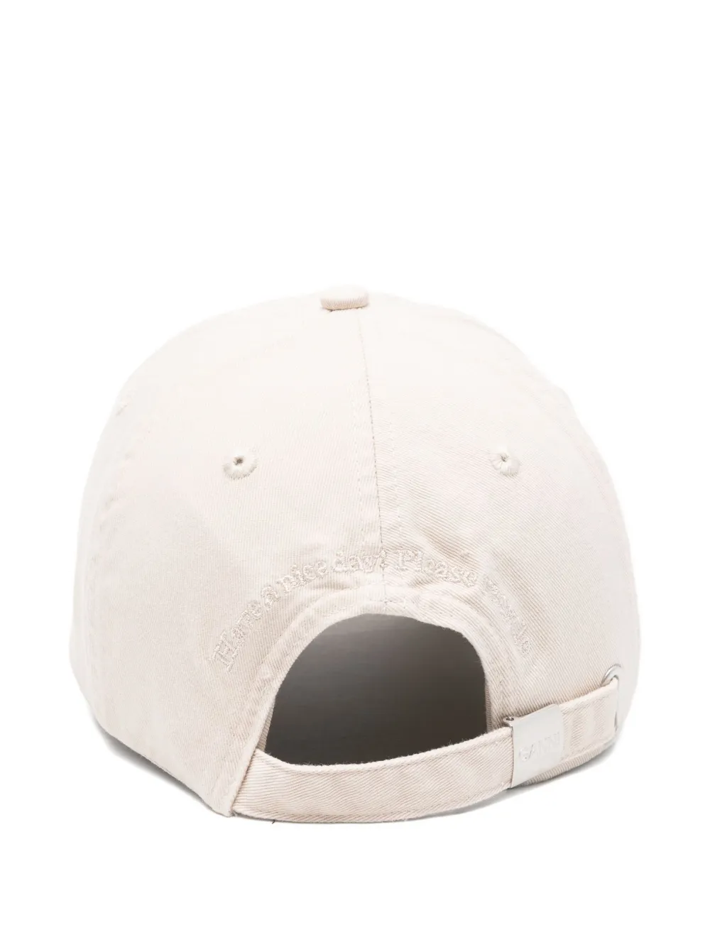 GANNI cat-embroidered baseball cap - Beige