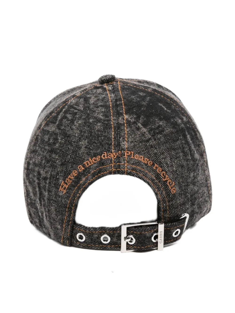 GANNI embroidered baseball cap - Zwart