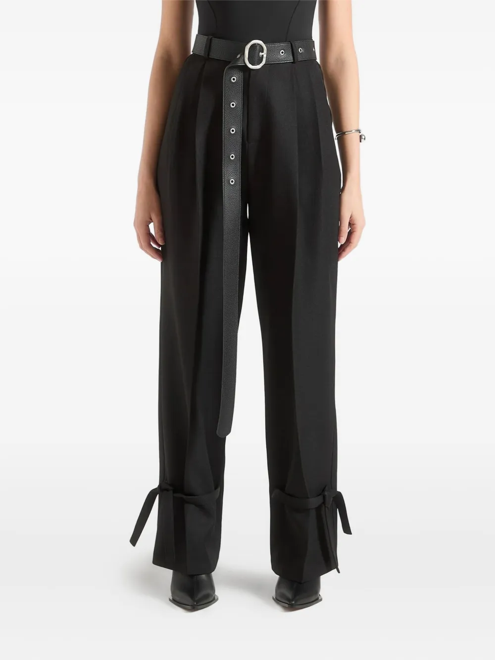 Manière De Voir Suzanne pleated belted trousers | Black | Image 1
