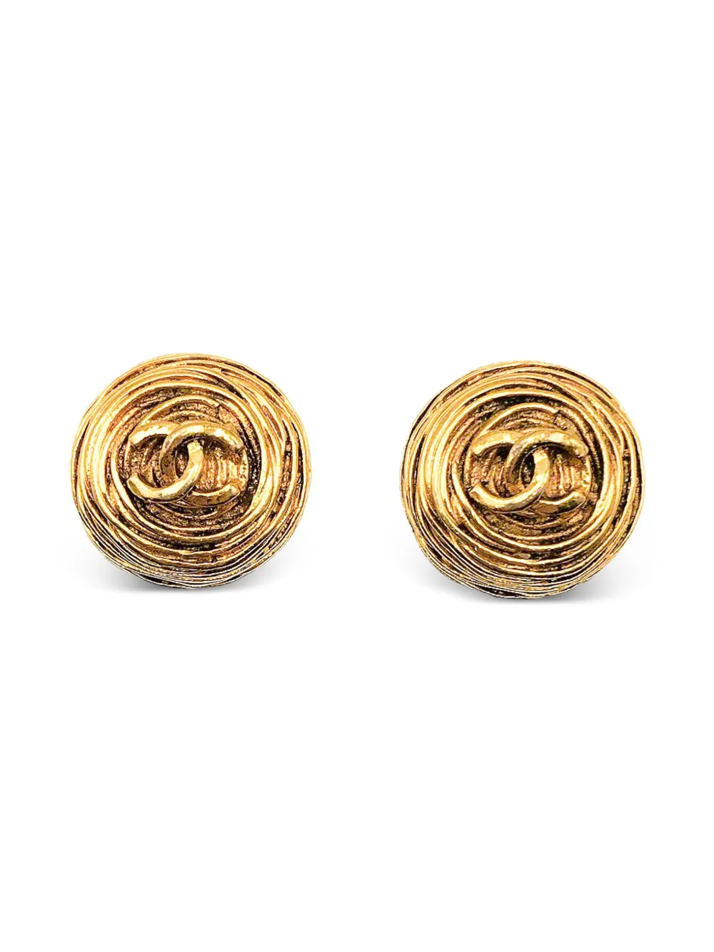 CHANEL Pre-Owned aretes Birds Nest con logo CC 1994 | dorado | Image 1