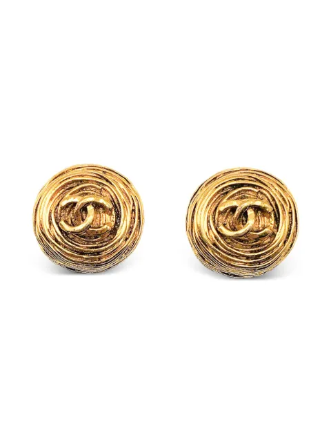 CHANEL Pre-Owned aretes Birds Nest con logo CC 1994