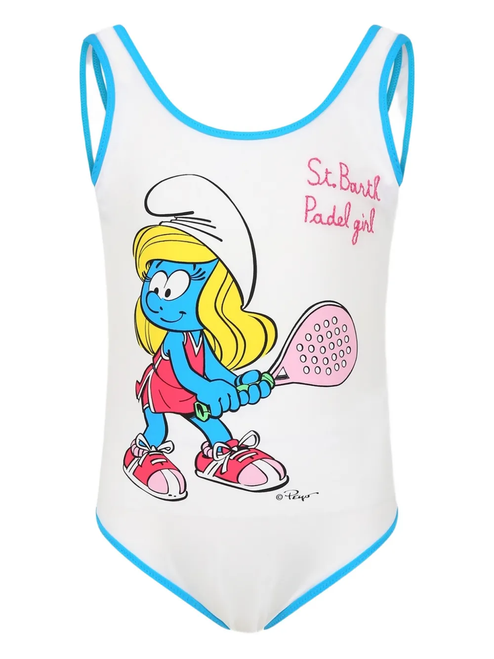 Mc2 Saint Barth Kids' Smurfette Swimsuit In White
