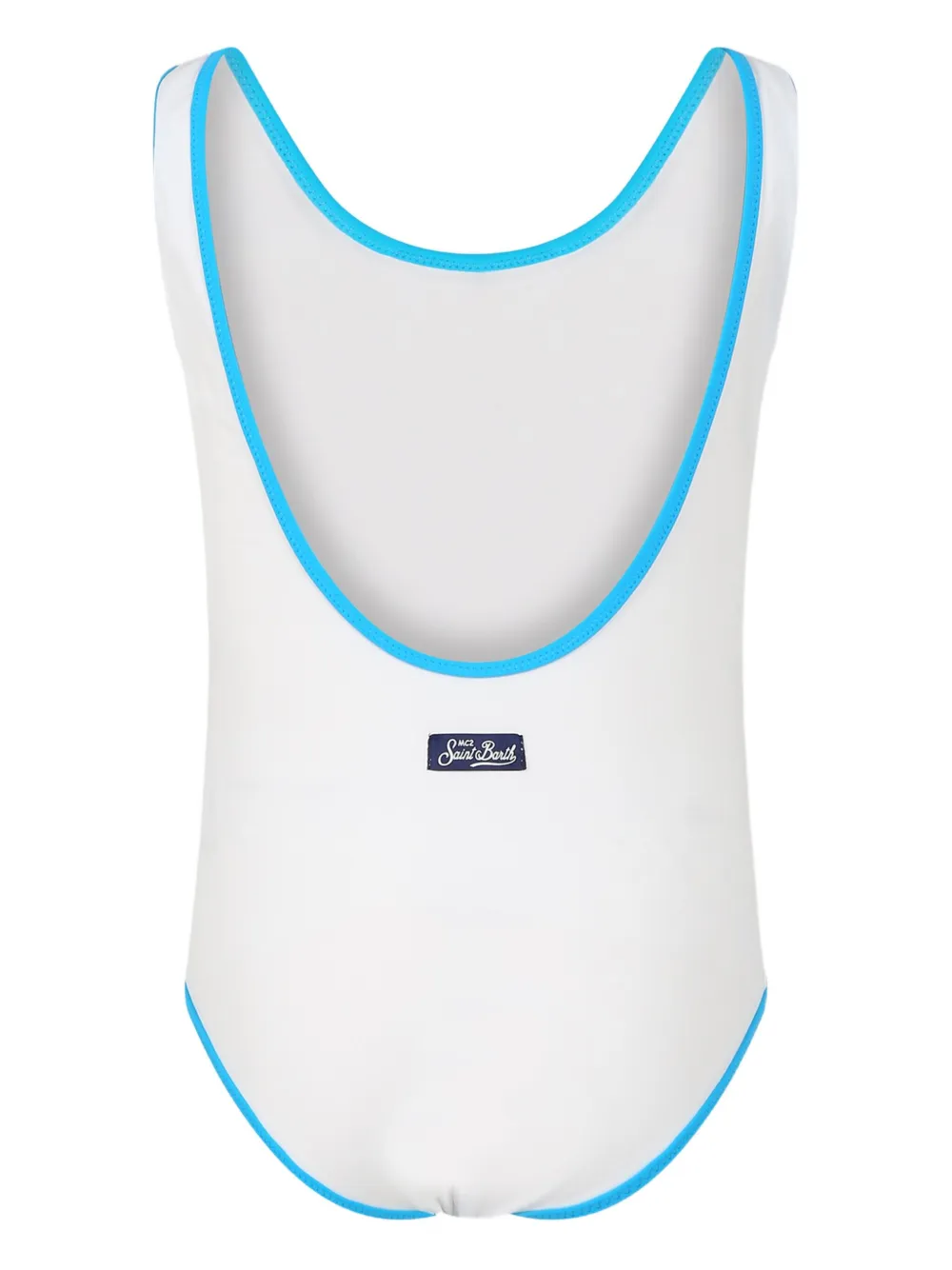 Mc2 Saint Barth Costume Bianco Per Bambina Con Puffetta E Logo In White