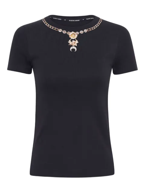 Marine Serre футболка с круглым вырезом
