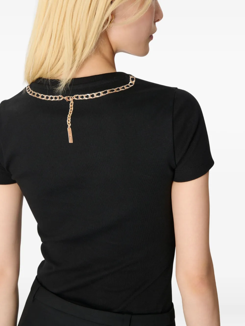 Marine Serre Crew Neck T-shirt In Black