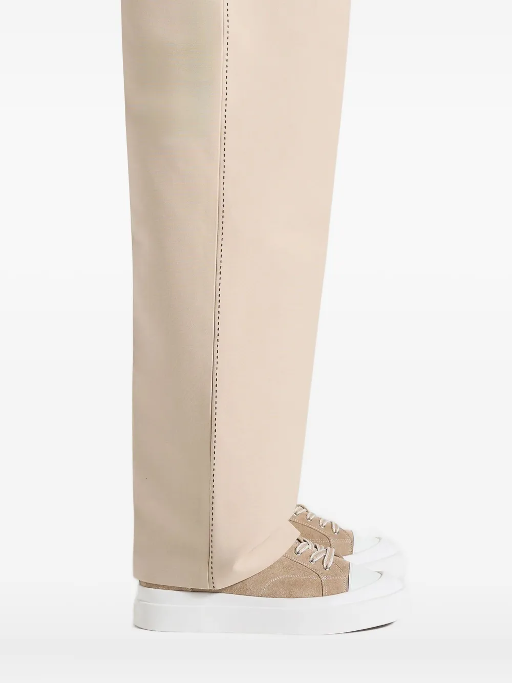 Manière De Voir Vienna contrast-stitch suede sneakers Neutrals