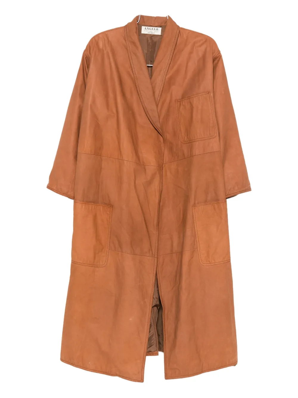 A.N.G.E.L.O. Vintage Cult Cappotto con design a inserti anni '80 - Marrone