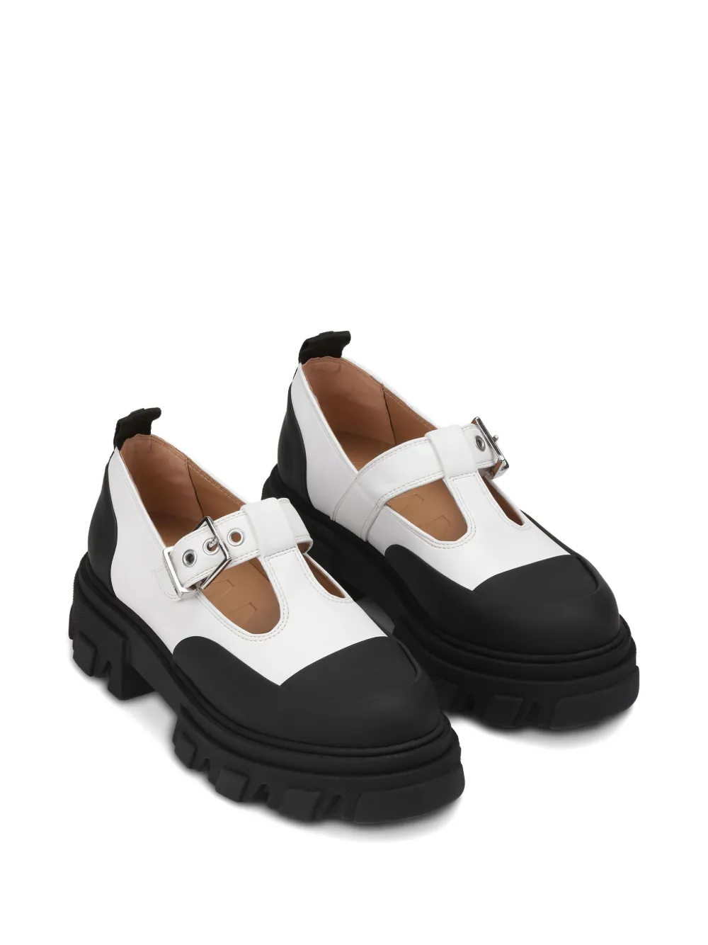 GANNI Loafers met plateauzool en gespsluiting - Zwart