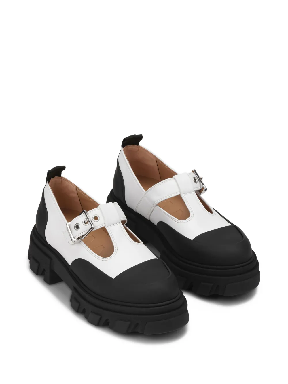 GANNI Loafers met plateauzool en gespsluiting Zwart