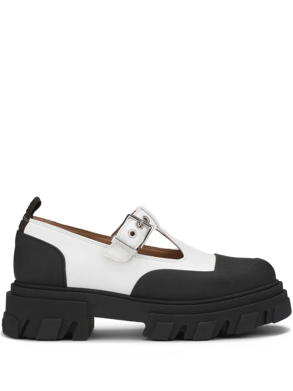 GANNI Loafers met plateauzool en gespsluiting Zwart