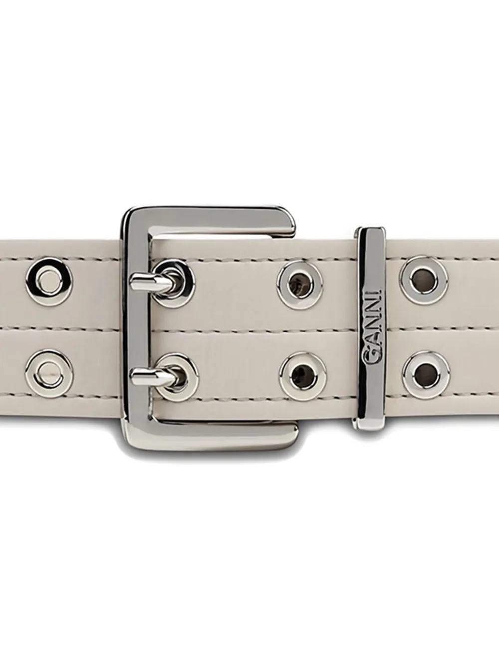 GANNI Leren riem - Beige