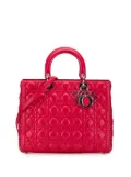 Christian Dior Pre-Owned 2012 Large Lambskin Cannage Lady Dior satchel - Red