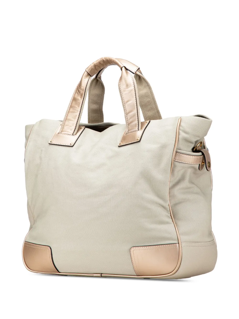 Pre-owned Loewe 2007 Anagram Canvas Satchel In Brown