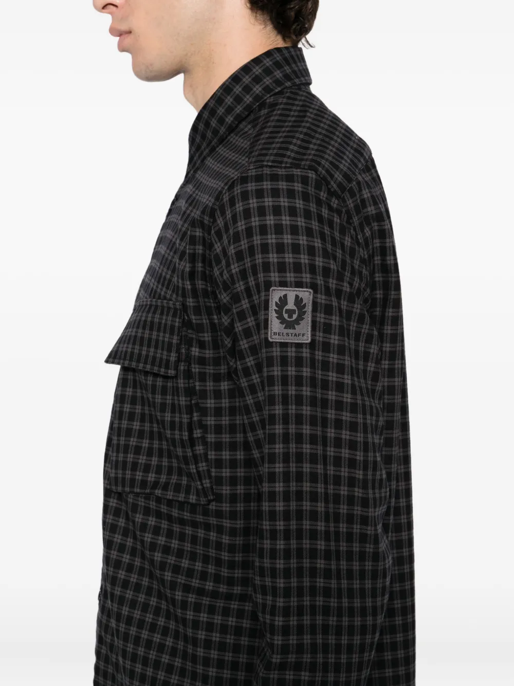Belstaff Scale Checked Shirt In Black