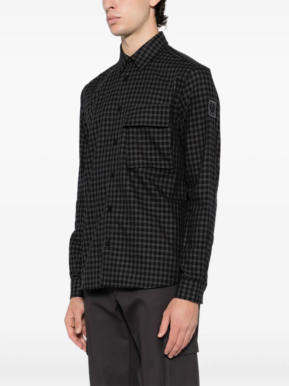 Belstaff Scale Checked Shirt In Black