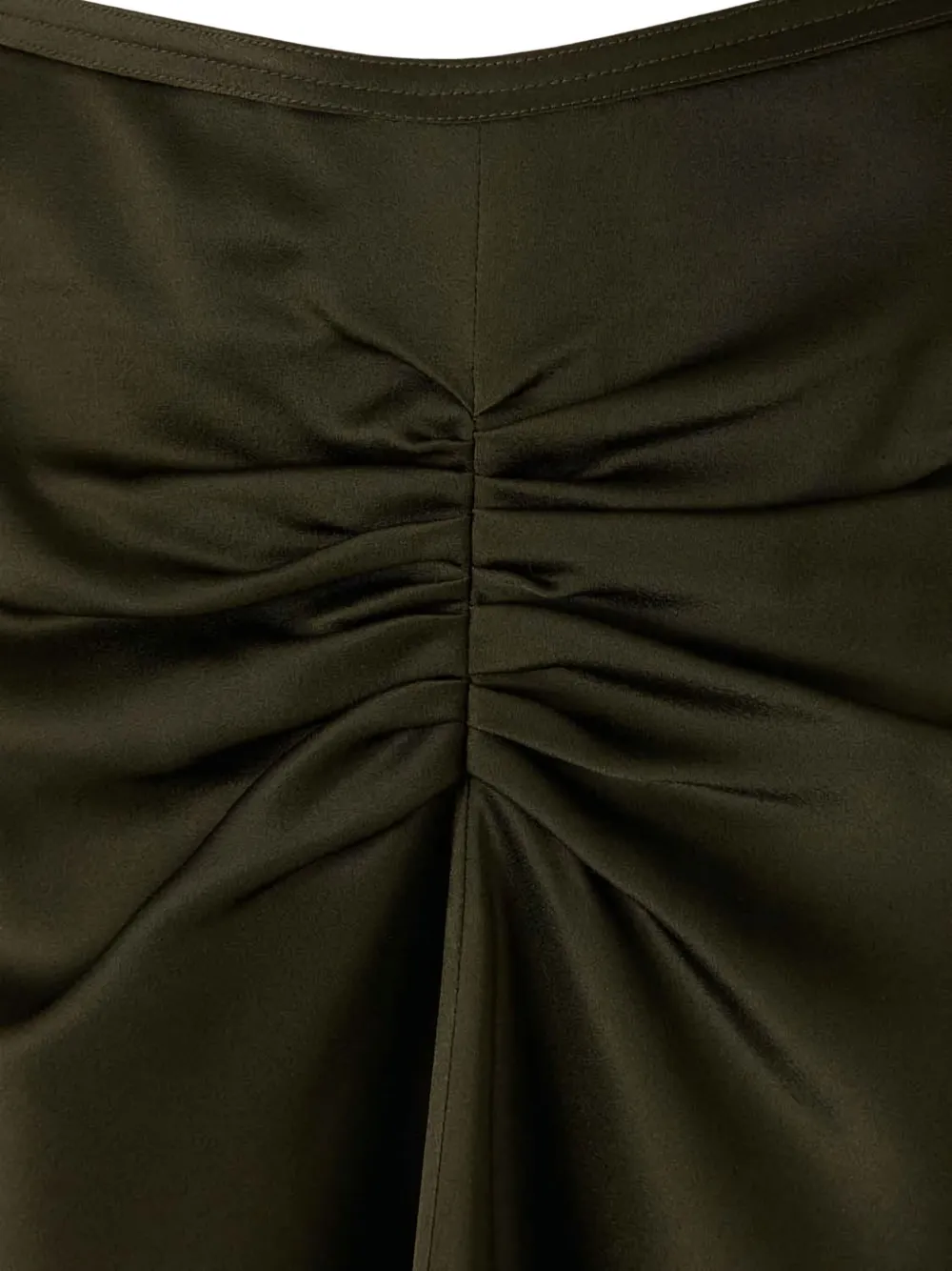 Victoria Beckham Midi Skirt With Asymmetric Hem And Ruched Detail In Green