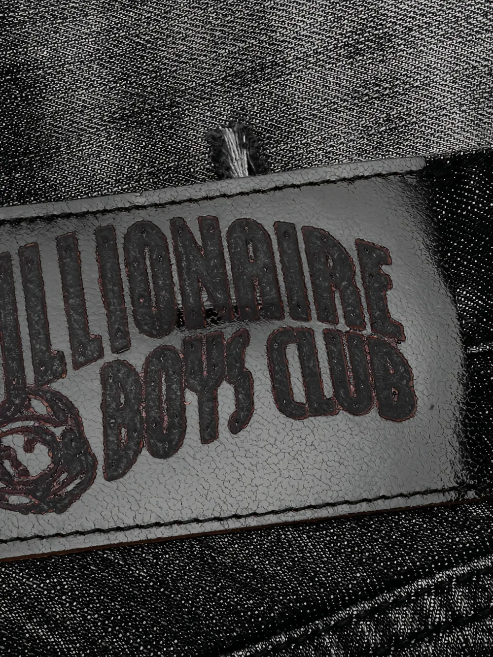 Billionaire Boys Club Denim shorts met geborduurde patch en franje Zwart