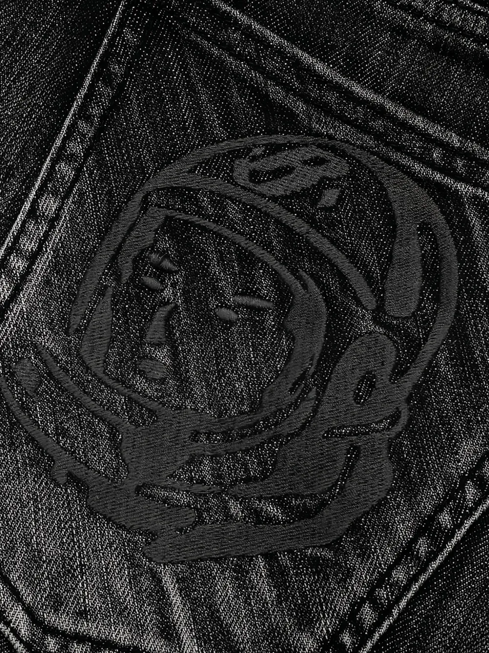 Billionaire Boys Club Denim shorts met geborduurde patch en franje Zwart