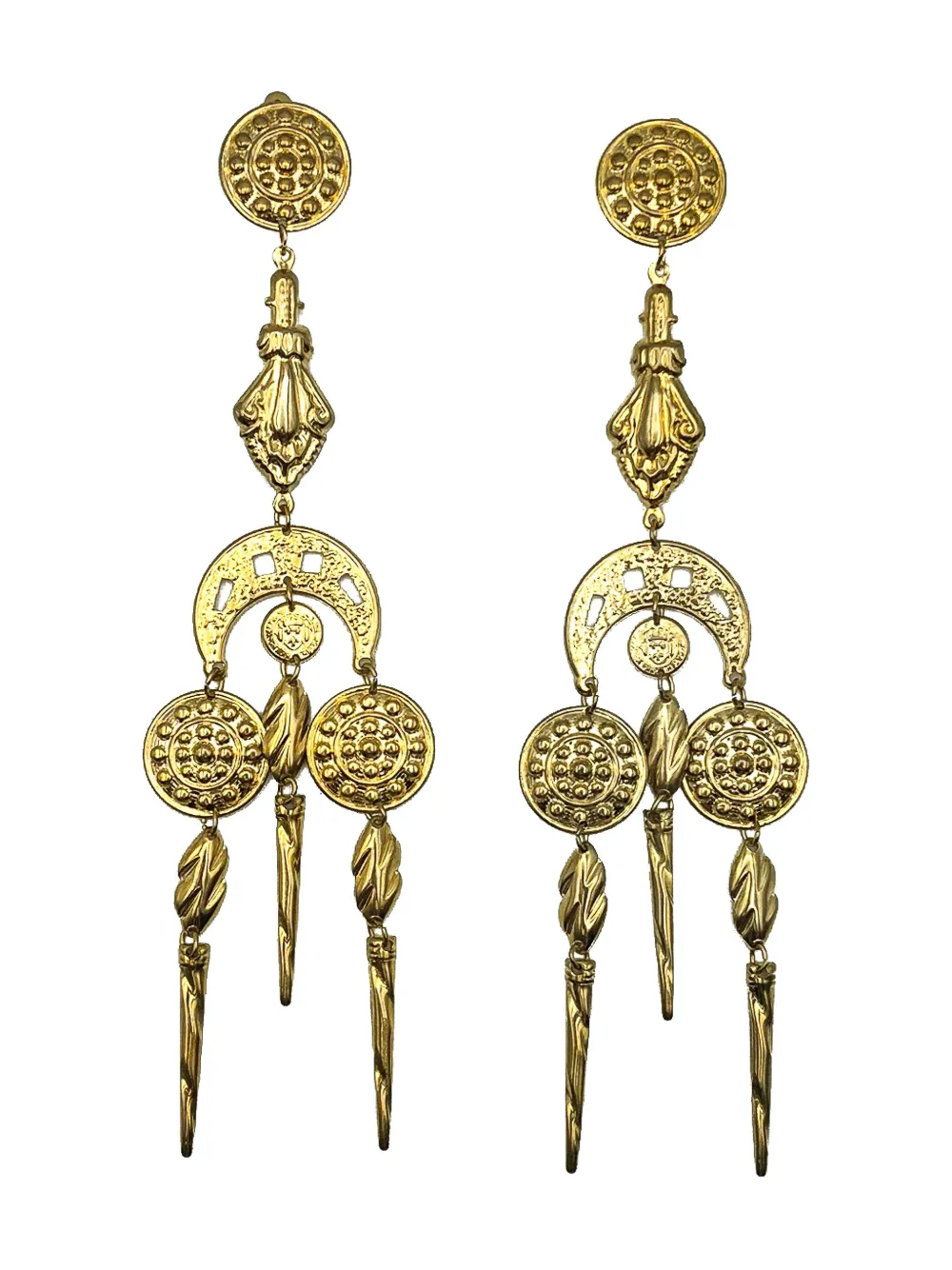 Jennifer Gibson Jewellery 1980s Chandelier-Ohrringe - Gold