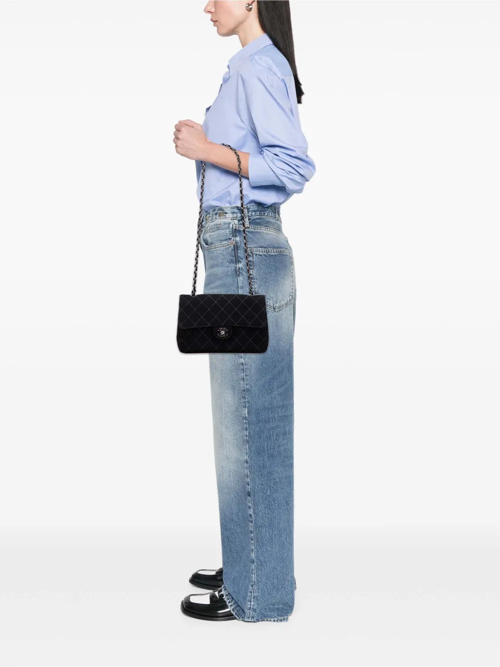 CHANEL Pre-Owned 1997-1999 Medium Quilted Jersey Single Flap shoulder bag | Pre-Owned | Image 2