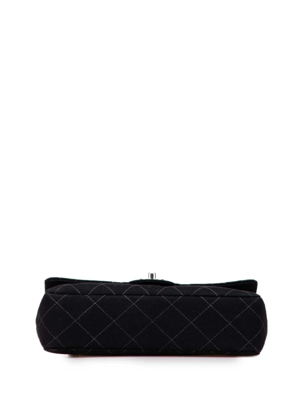 Pre-owned Chanel 1997-1999 Medium Quilted Jersey Single Flap Shoulder Bag In Black