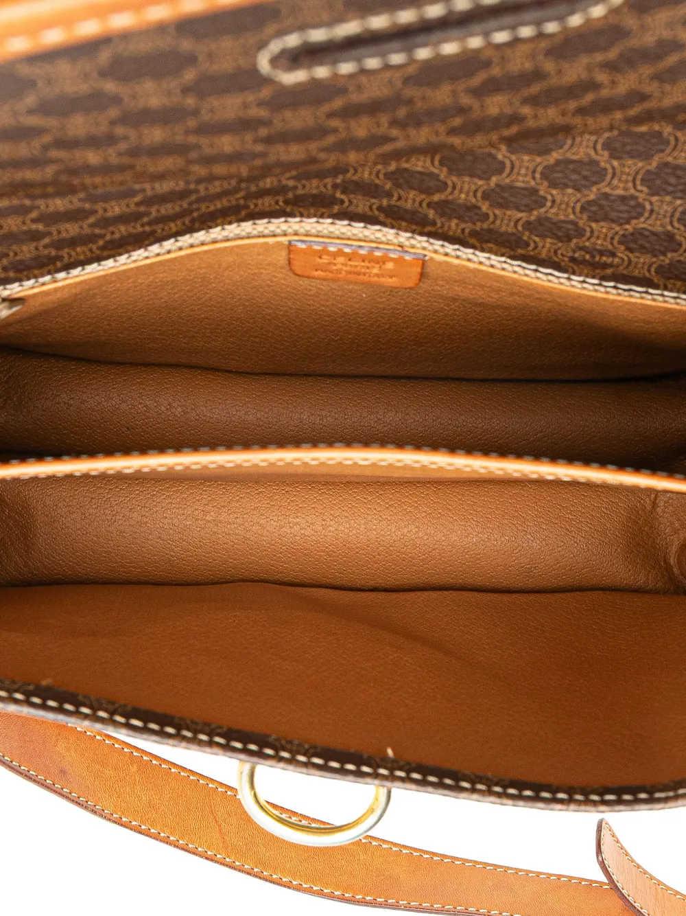 Pre-owned Celine 1991 Macadam Coated Canvas Crossbody Bag In Brown