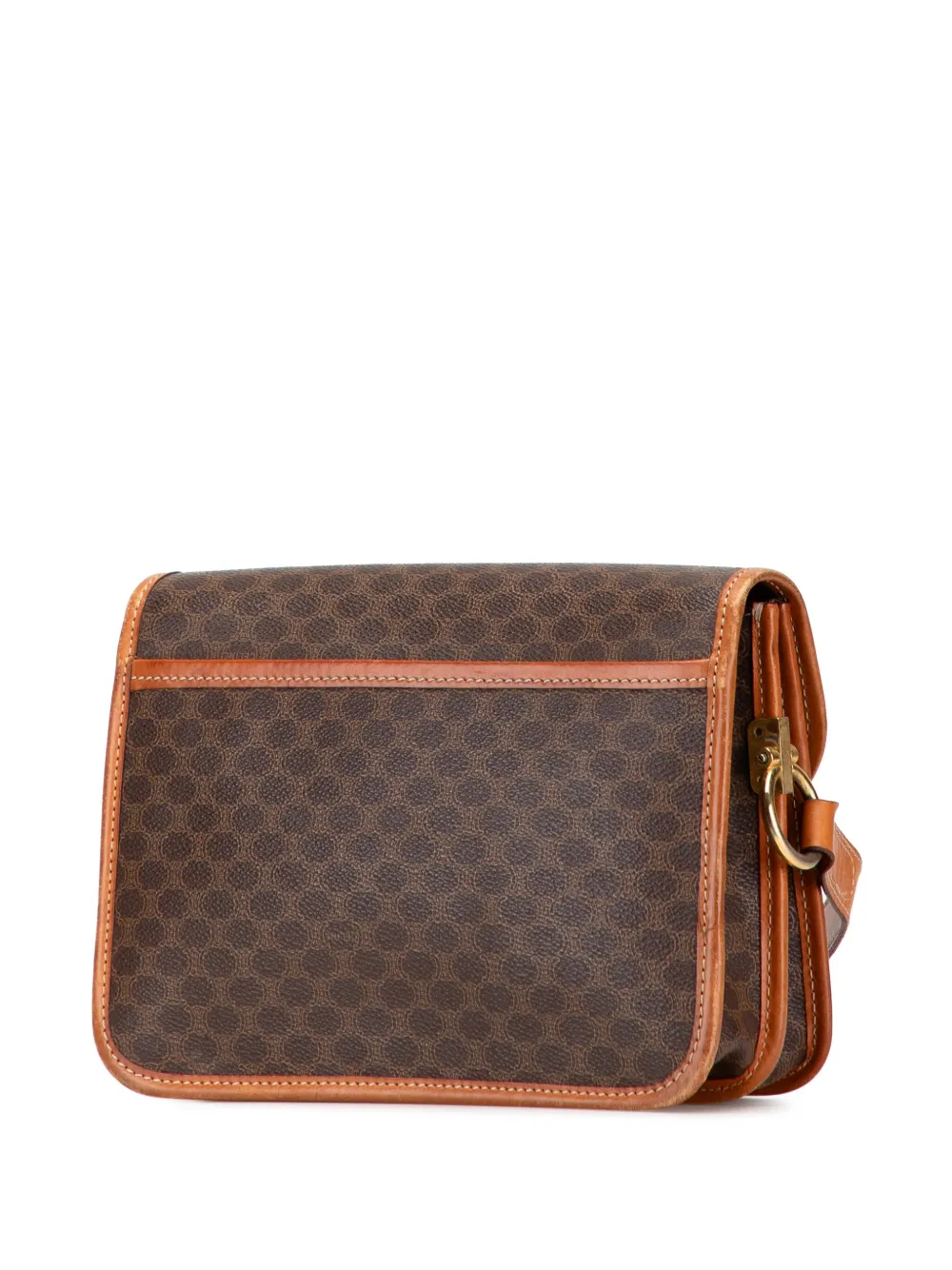 Pre-owned Celine 1991 Macadam Coated Canvas Crossbody Bag In Brown