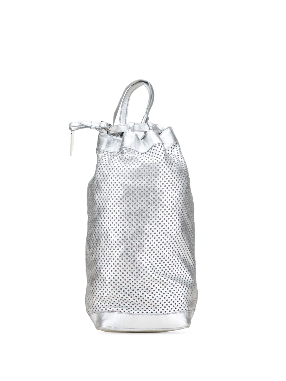 Celine Pre-Owned 2000-2025 Perforated Metallic Calfskin Sling backpack | Silver | Image 1