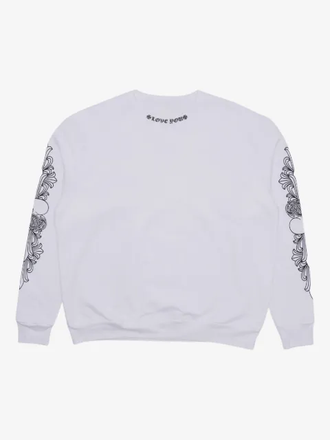 Chrome Hearts sudadera con estampado floral y cuello redondo