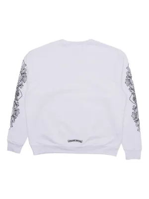 Chrome Hearts logo-print long-sleeve T-shirt | White | FARFETCH NO