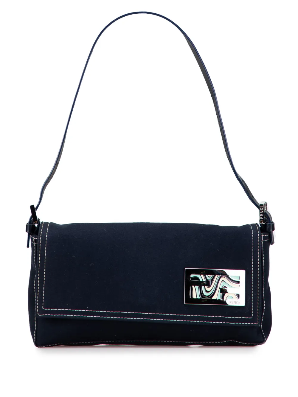 Fendi Pre-Owned 20th Century Canvas FF Marble Baguette shoulder bag | Blue | Image 1