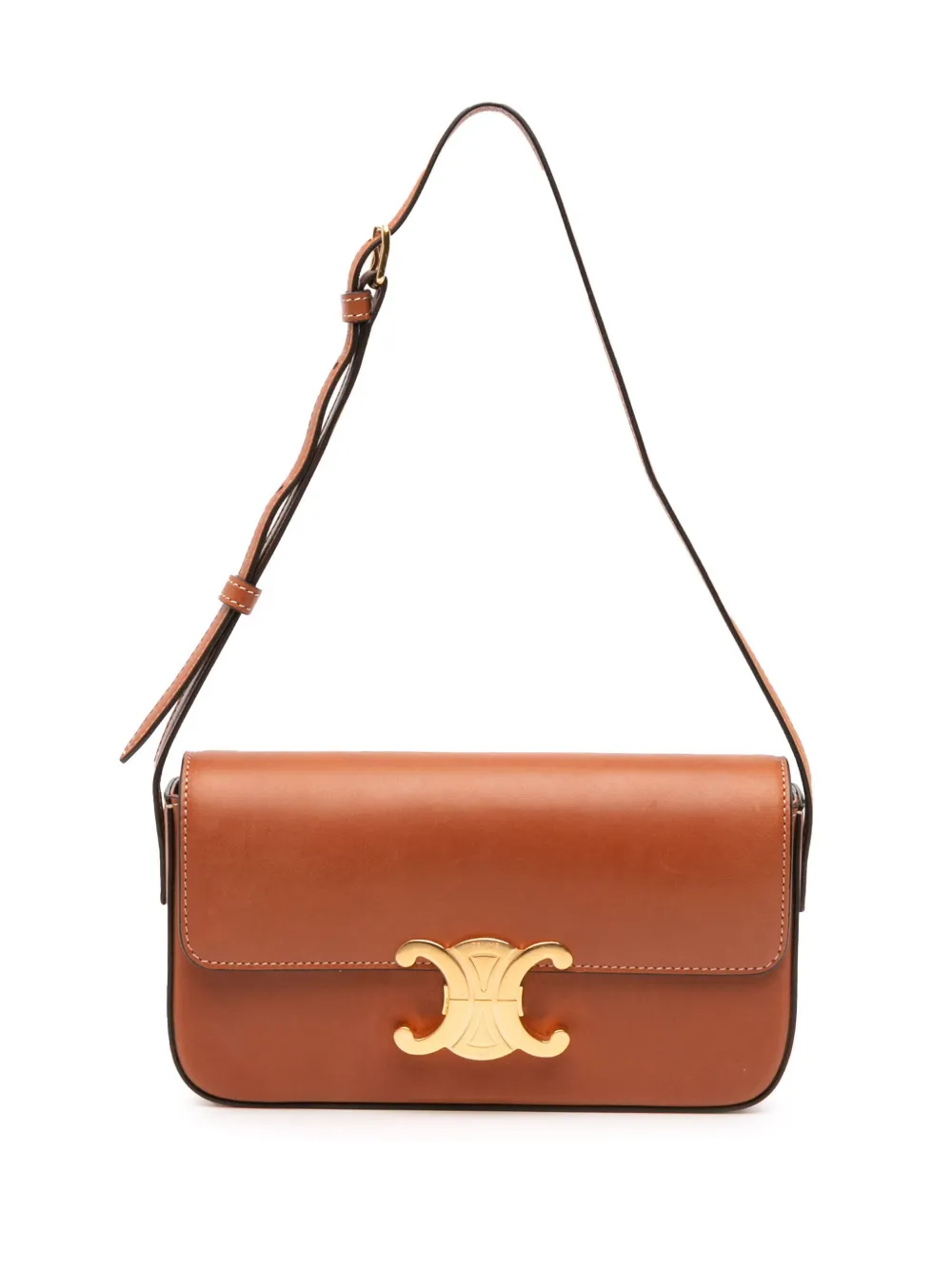 Celine Pre-Owned 2016 Shiny Calfskin Claude shoulder bag | Brown | Image 1