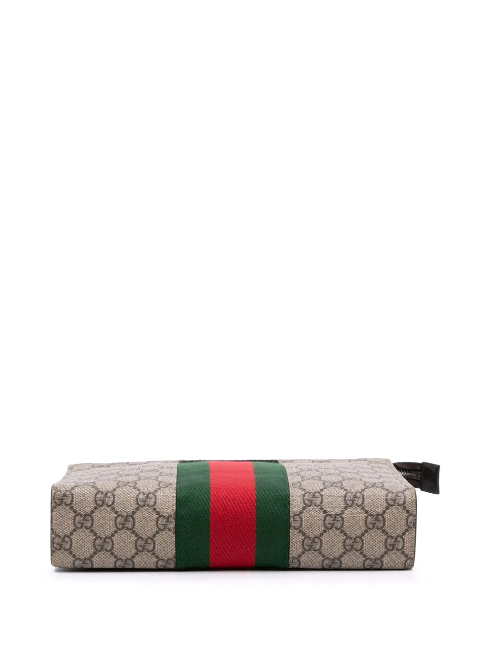 Pre-owned Gucci 2000-2015 Gg Supreme Web Clutch Bag In Brown