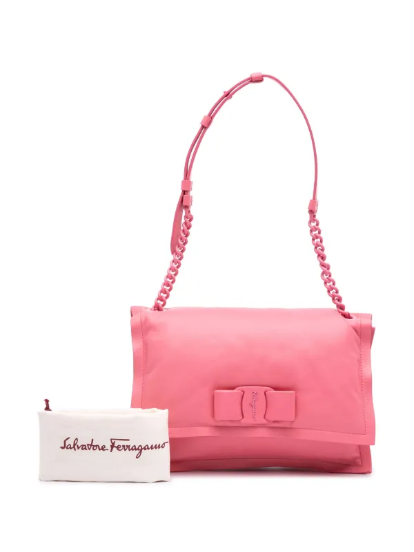 Ferragamo Pre-Owned 2010-2025 Padded Leather Viva Bow Crossbody