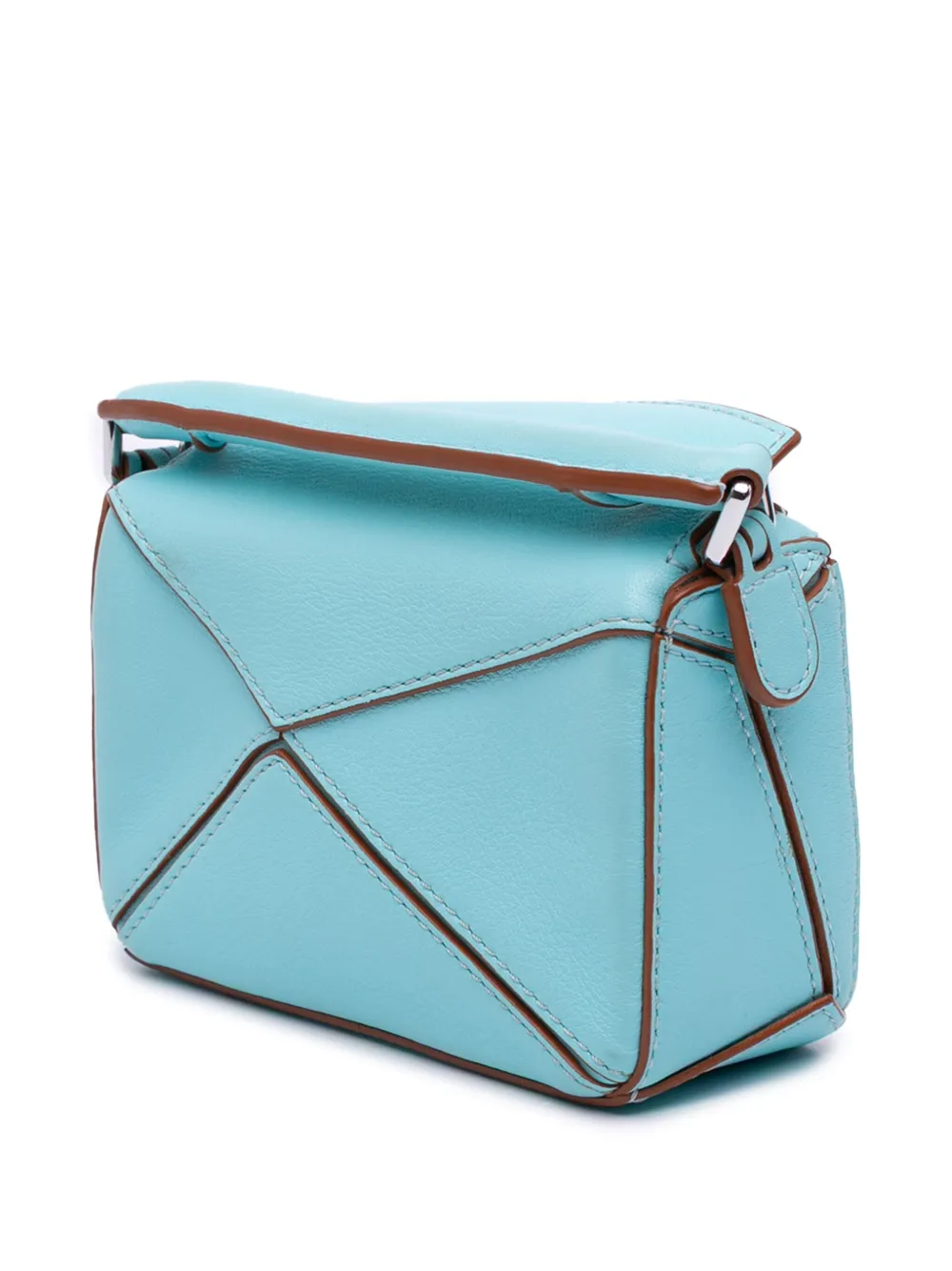 Pre-owned Loewe 2021 Nano Calfskin Puzzle Satchel In Blue