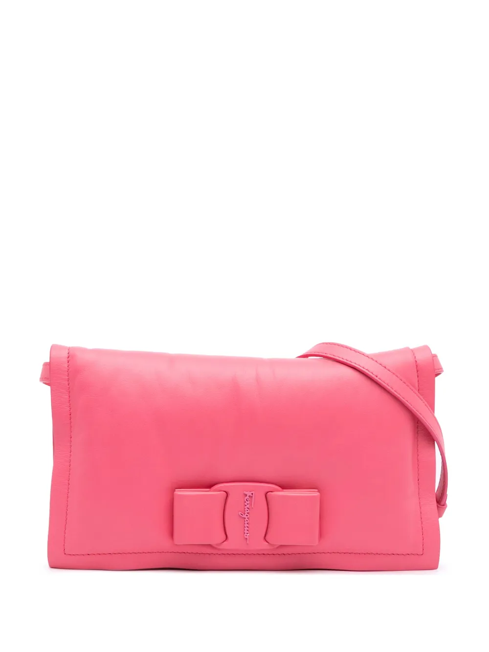 Ferragamo Pre-Owned 2000-2025 Mini Padded Leather Viva Bow crossbody bag | Pink | Image 1
