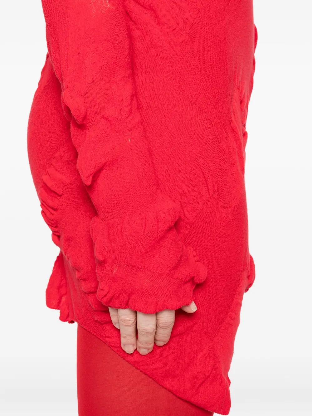 Yohji Yamamoto Gathered Long-sleeve Dress In Red