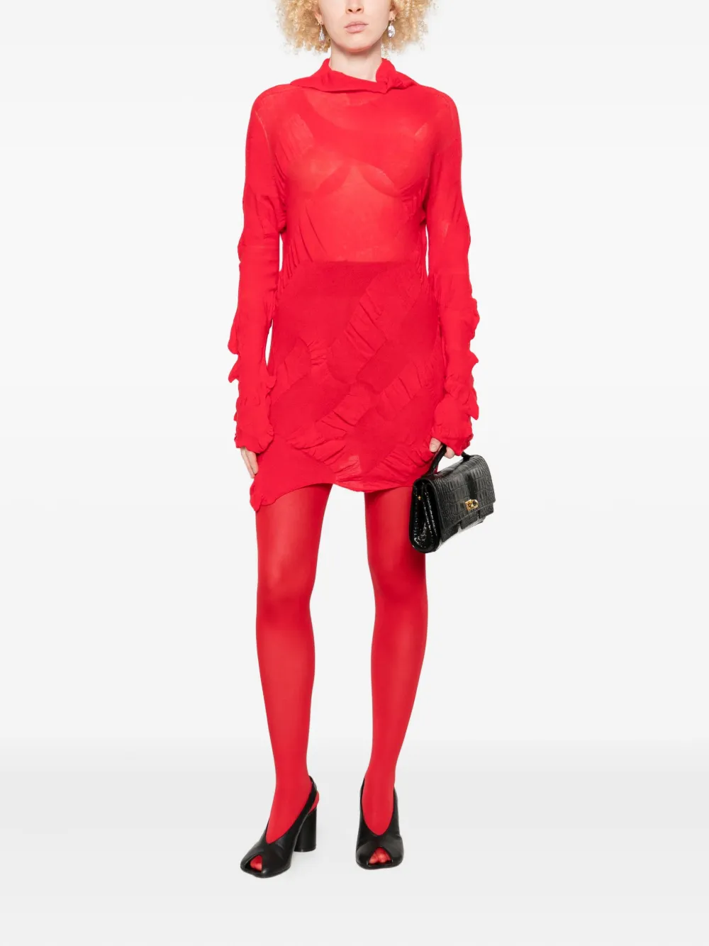 Yohji Yamamoto gathered long-sleeve dress | Day Dresses | Image 2