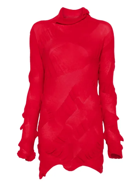 Yohji Yamamoto vestido fruncido manga larga